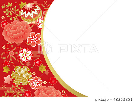 赤い和柄左 43253851