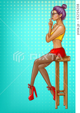 Vector sexy girl in stockings smokes cigarette Vector sexy girl in stockings smokes cigarette 43254208