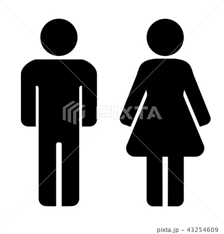 Man and woman icons. Restroom icon, toilet sign. 43254609