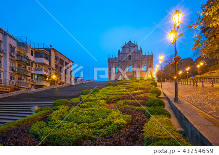 Ruins of St. Paul's at night in Macao, China 43254659