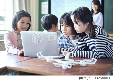 小学校のIT教育　授業風景 43256063