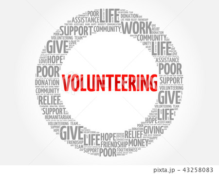 Volunteering word cloud collage 43258083