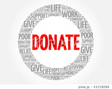 Donate word cloud collage 43258088