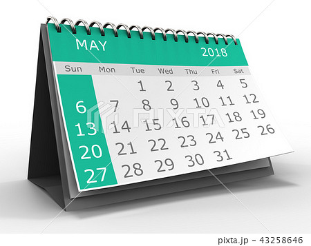 3d illustration of may 2018 calendar 3d illustration of may 2018 calendar 43258646