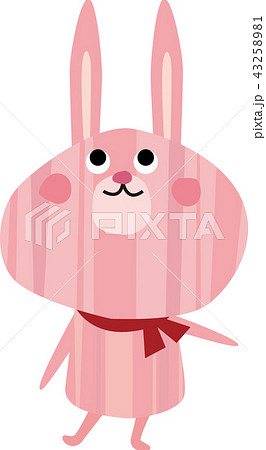 ピンクのウサギの女の子のイラスト素材