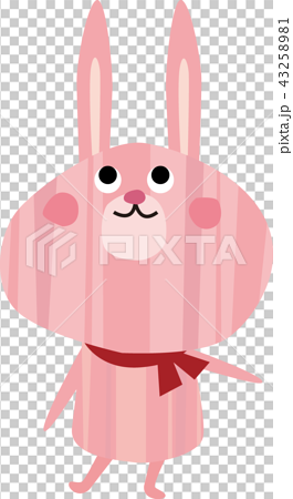 ピンクのウサギの女の子のイラスト素材