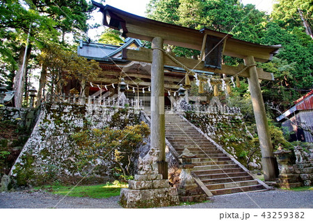 熊野三山・奥の宮　玉置神社　御本殿 ＆ 鳥居 （奈良県 吉野郡 十津川村 ） 43259382