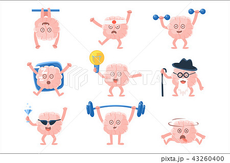 Humanized Brain Doing Different Activities Set Of Intellect Human Organ Cartoon Character Emoji Humanized Brain Doing Different Activities Set Of Intellect Human Organ Cartoon Character Emoji 43260400