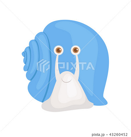 Cheerful little garden snail with blue shell vector Illustration on a white background 43260452