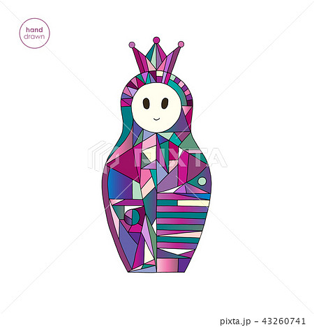 Matryoshka vector illustration. Nesting doll character in modern style. Hand drawn girl symbol Matryoshka vector illustration. Nesting doll character in modern style. Hand drawn girl symbol 43260741