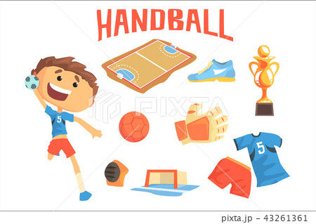 Boy Handball Player Kids Future Dream のイラスト素材