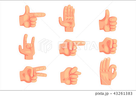 Conceptual Popular Hand Gestures Set Of Realistic Isolated Icons With Human Palm Signaling Conceptual Popular Hand Gestures Set Of Realistic Isolated Icons With Human Palm Signaling 43261383