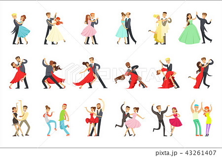 Professional Dancer Couple Dancing Tango Waltz のイラスト素材