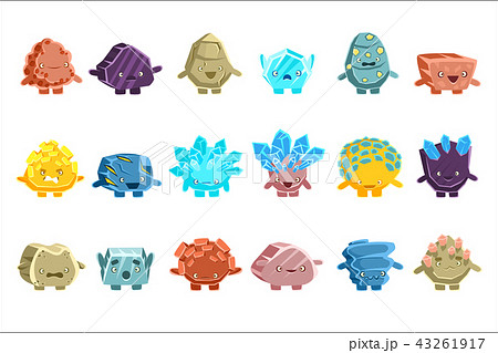 Alien Fantastic Golem Characters Of Different のイラスト素材
