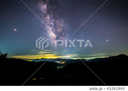 《流星群写真》 ペルセウス座流星群と天の川 43261993