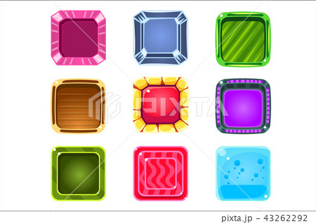 Colorful Gems Flash Game Element Templates Design Set With Square Candy For Three In The Row Type Of 43262292