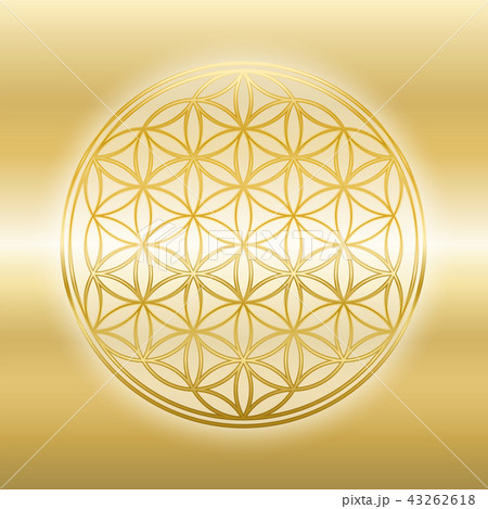 Flower Of Life Shiny Golden Gleaming Glossy Gold Flower Of Life Shiny Golden Gleaming Glossy Gold 43262618