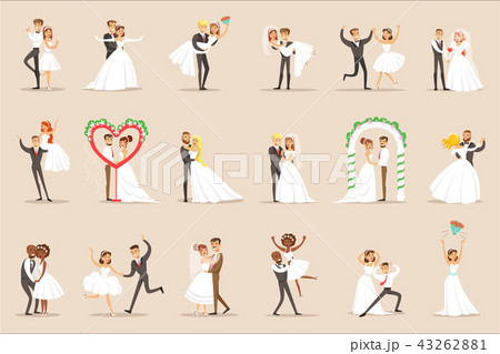 Newlyweds Posing And Dancing On The Wedding... - Stock Illustration  [43262881] - PIXTA