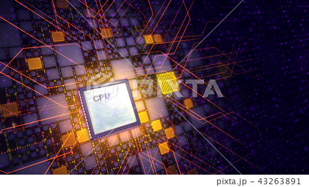 Tablet CPU conveys purple energy beams Tablet CPU conveys purple energy beams 43263891