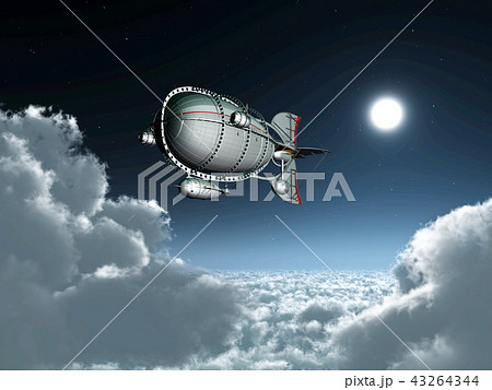 Fantasy airship between the clouds Fantasy airship between the clouds 43264344