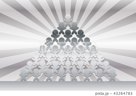 イメージ素材 友達 チームワーク 仲間 協力 ピラミッド 運動会 体育祭 競技 集中線 放射 組織 のイラスト素材
