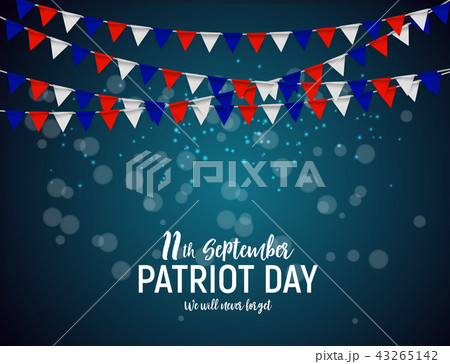 Patriot Day USA poster background.September 11, We will never forget. Vector illustration. 43265142