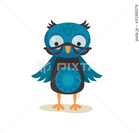 Cute wise owlet wearing glasses, sweet owl bird cartoon character vector Illustration on a white 43266078