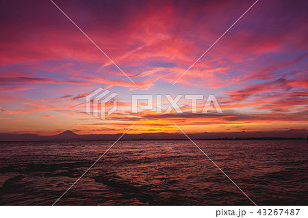富士山　夕焼け 43267487