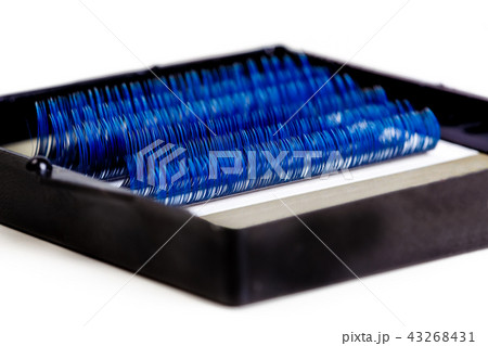 Eyelash Extension tools on white background. Accessories for eyelash extensions. Close-up. Macro 43268431