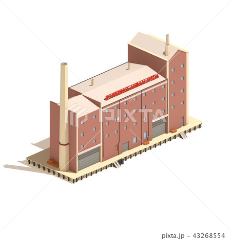 Flat 3d model isometric red brick industry Flat 3d model isometric red brick industry 43268554