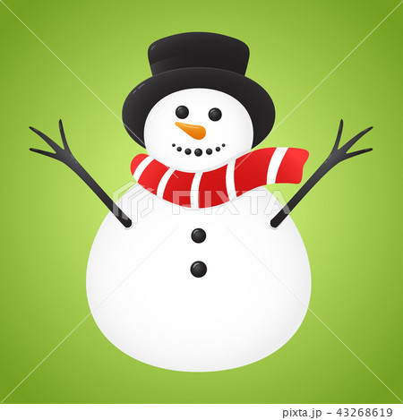 Happy Snowman on green background. Vector. Happy Snowman on green background. Vector. 43268619