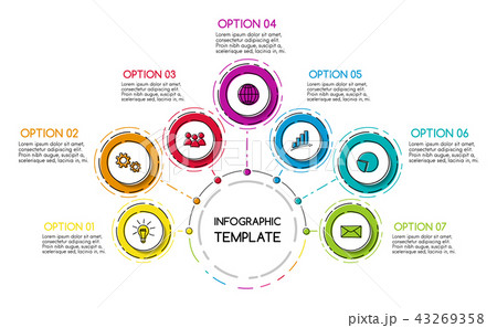 Colorful infographic template with icons. Vector. 43269358
