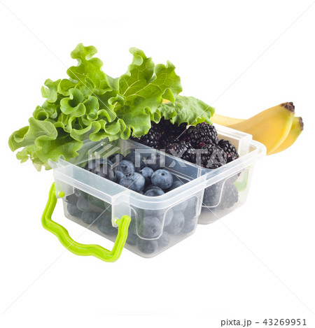 Berries in lunch box and fruits Berries in lunch box and fruits 43269951