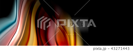 Rainbow fluid abstract shapes, liquid colors design, colorful marble or plastic wavy texture 43271443