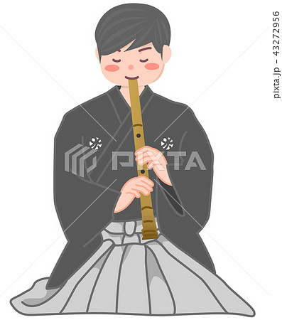 尺八を吹く男性 43272956