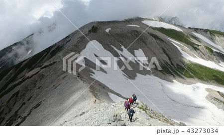 立山連峰　雪の残る尾根　大汝山から別山へのルート 43273034