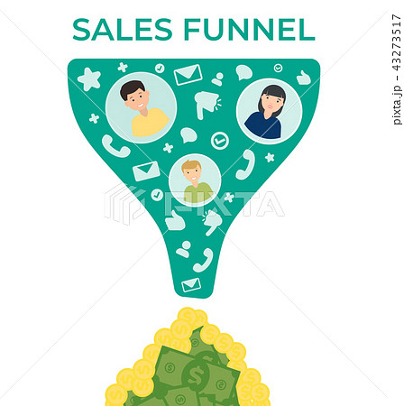 sales funnel vector flat illustration  43273517