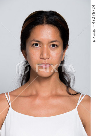 Asian Woman before make up hair style. no retouch Asian Woman before make up hair style. no retouch 43276724