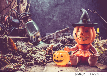 Happy Halloween with pumpkin, trick or treat 43278926