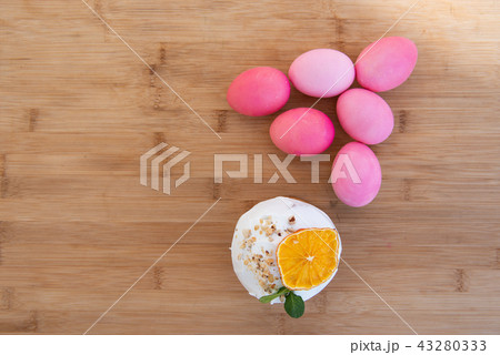 Easter, Easter cake with a complex composition, beautiful scenery, dried fruits Easter, Easter cake with a complex composition, beautiful scenery, dried fruits 43280333