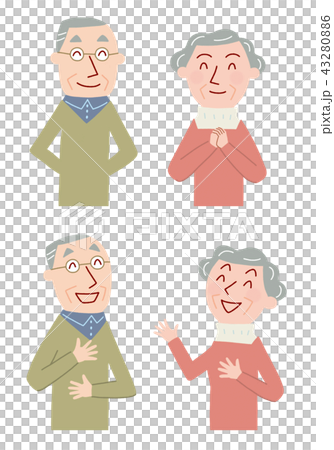 老年人的面部表情 43280886