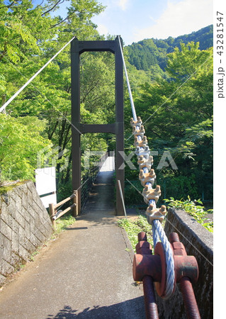 道志川の野原つり橋 アンカー部分 道志川の野原つり橋 アンカー部分 43281547
