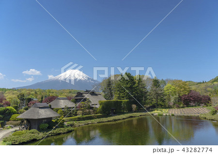 日本の古民家と富士山 於忍野八海 日本の古民家と富士山 於忍野八海 43282774