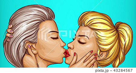 Hot Blonde Lesbian Kiss