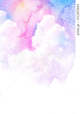 Watercolor illustration of sky with cloud. 43285884
