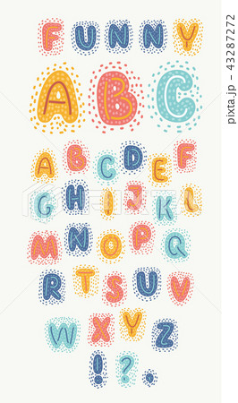 Funny English alphabet. Colorful hand drawn ABC Funny English alphabet. Colorful hand drawn ABC 43287272