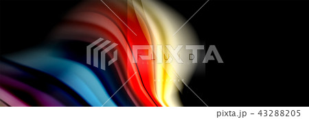 Rainbow fluid abstract shapes, liquid colors design, colorful marble or plastic wavy texture 43288205
