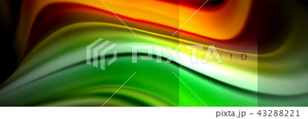 Rainbow fluid abstract shapes, liquid colors design, colorful marble or plastic wavy texture 43288221