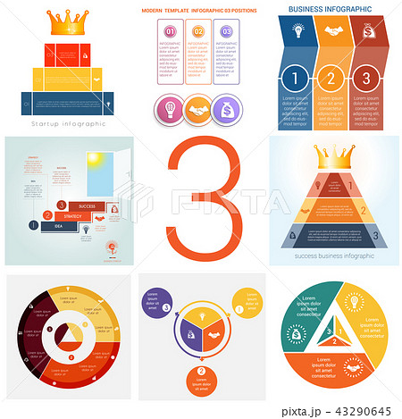 Set universal templates elements Infographic 43290645