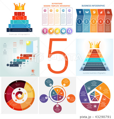 Set universal templates elements Infographics 43290791